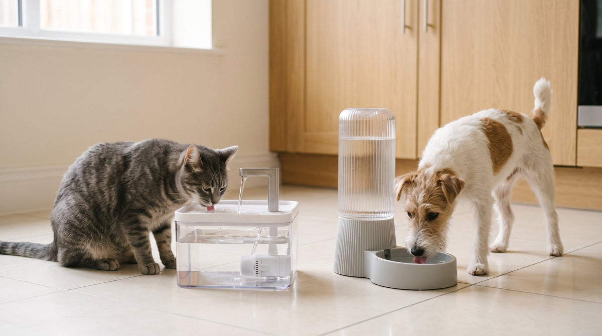 Fontaine à eau pour chat et chien dans le même foyer