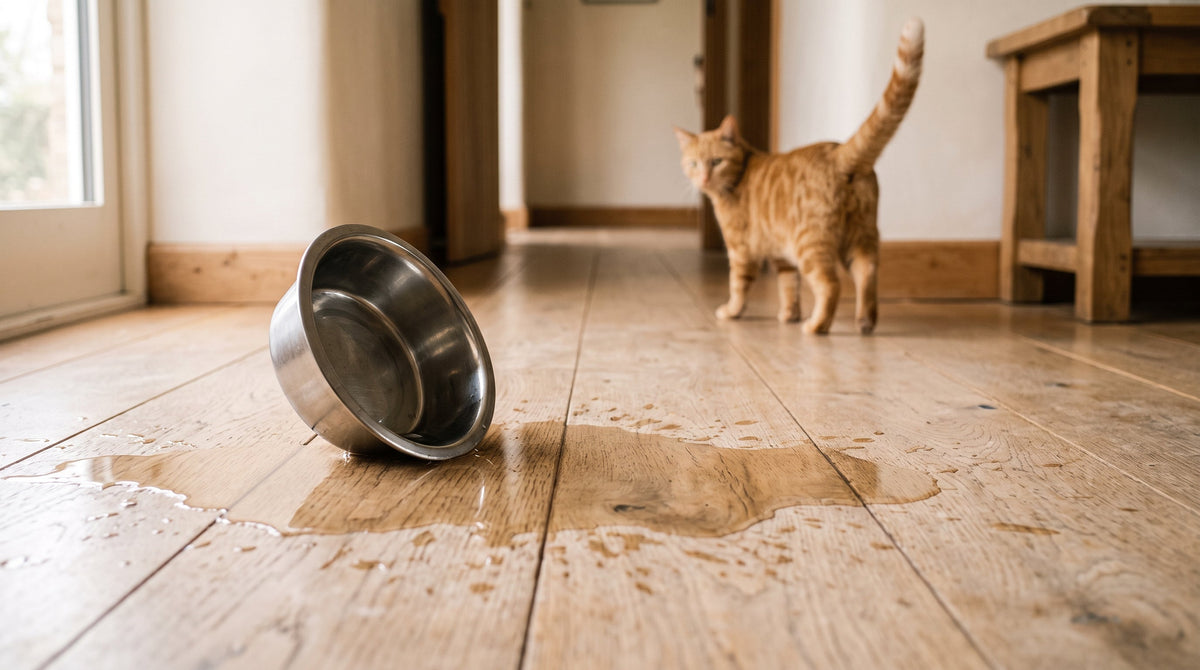 Mon chat renverse sa gamelle d’eau : causes et solutions