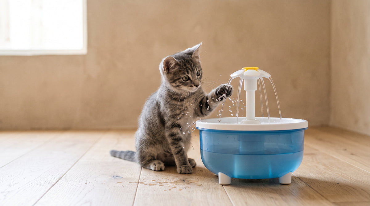Mon chat joue avec l’eau de sa fontaine : faut-il s’en inquiéter ?