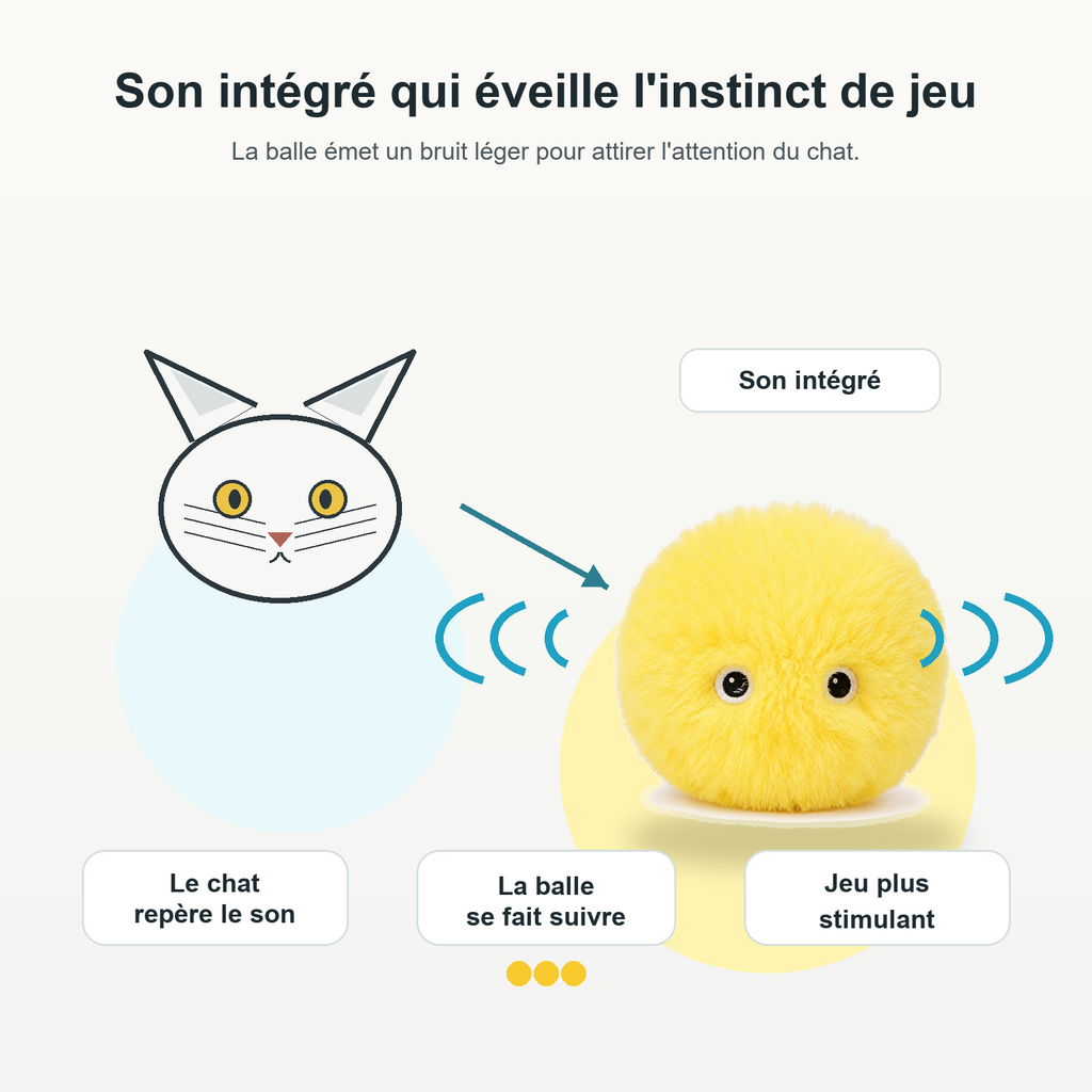 Balle interactive Museau : son intégré, déclenché au contact