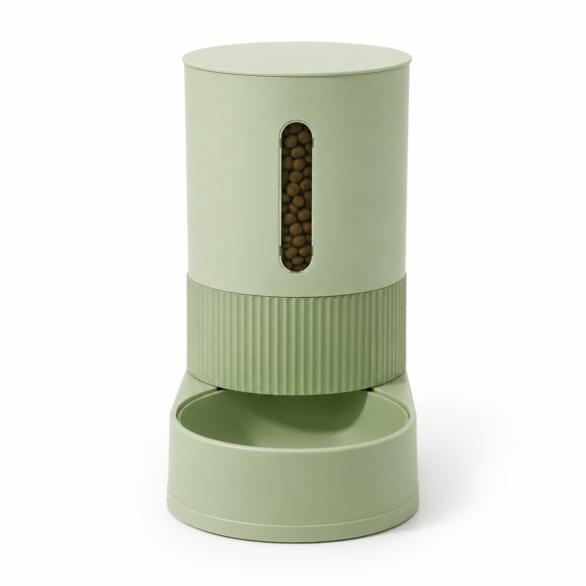 Distributeur gravitaire Museau version croquettes, coloris vert